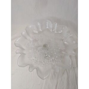 Christmas Pedestal Footed Bon Bon Compote Dish Vintage Mikasa Crystal Germany